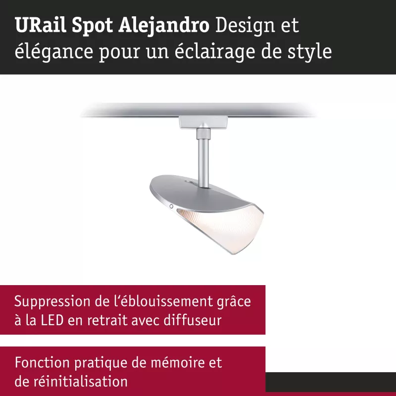 URail Track spotlight 3-Step-Dim Alejandro 800lm 10W 3000K dimmable 230V PAULMANN 40 - Cimaise Tableau 