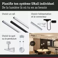 URail Spot sur rail 3-Step-Dim Alejandro 800lm 10W 3000K gradable 230V - système d'accrochage et décoration - détail 7