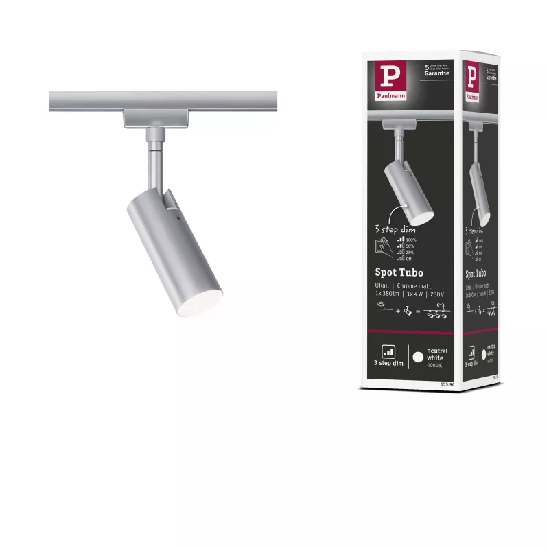 URail Spot sur rail 3-Step-Dim Tubo Spot individuel 230lm 4W 4000K gradable 230V PAULMANN 31 - Cimaise Tableau 