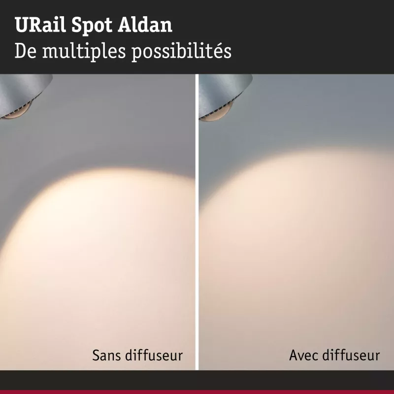 URail Spot sur rail Aldan Spot individuel 500lm 8W White Switch 230V PAULMANN 45 - Cimaise Tableau 