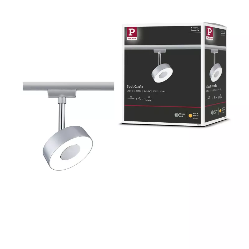 URail Spot sur rail Circle 250lm 5,3W 2700K 230V PAULMANN 24 - Cimaise Tableau 