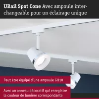 URail Schienenstrahler, Kegelförmiger Einzelstrahler, GU10, max. 10 W, dimmbar, 230 V - système d'accrochage et décoration - détail 4