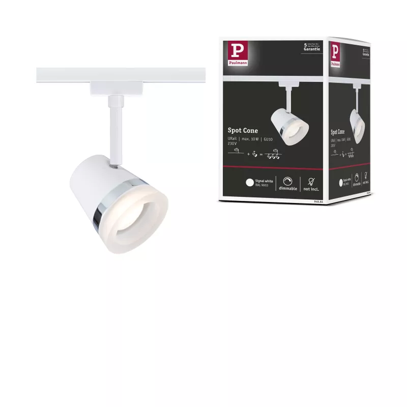 URail Track spotlight Cone Individual spot GU10 max. 10W dimmable 230V PAULMANN 41 - Cimaise Tableau 