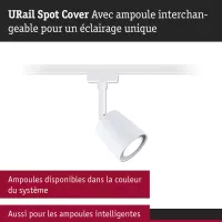 URail Schienen-Scheinwerferabdeckung, Einzelplatz GU10, max. 10 W, dimmbar, 230 V - système d'accrochage et décoration - détail 5