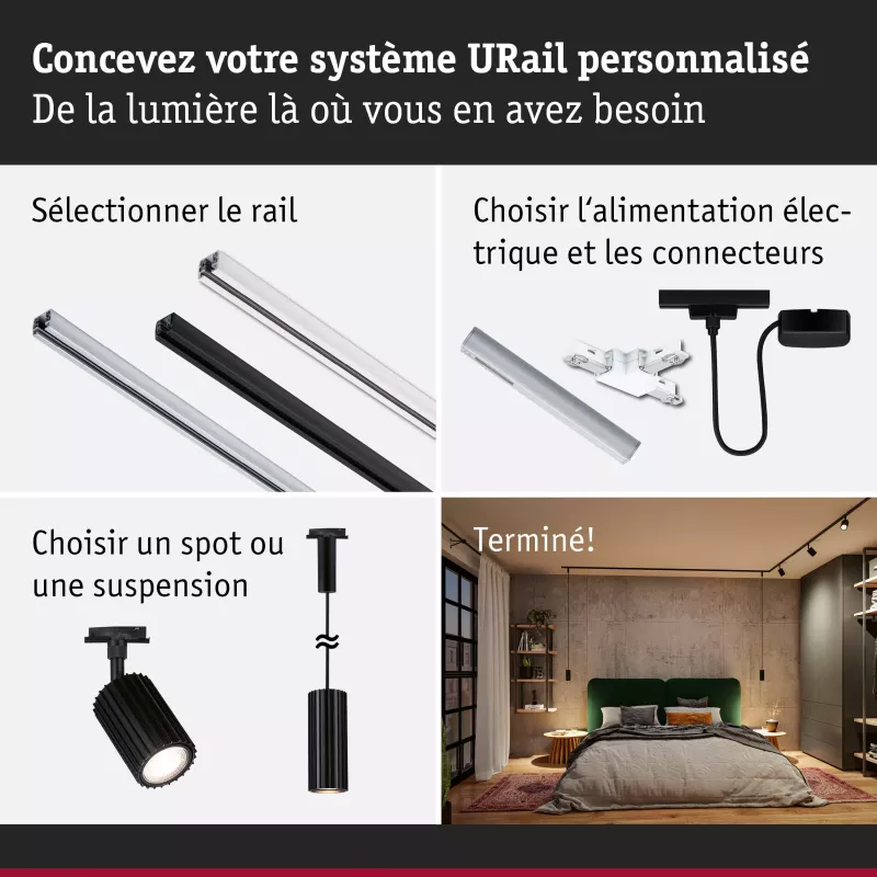URail Foco sobre carril Lirena GU10 máx. 10W 230V