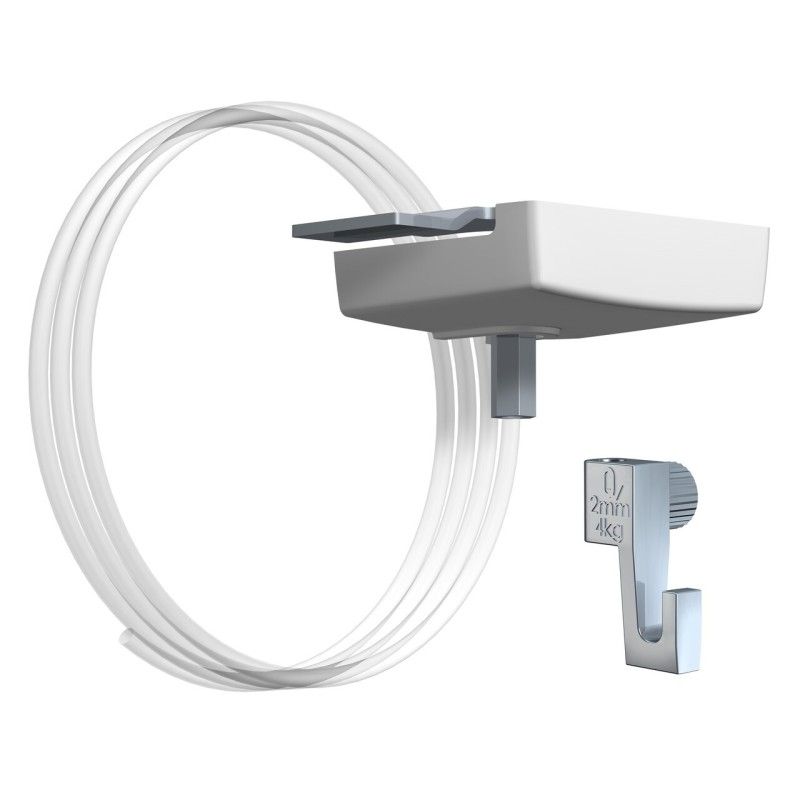 KIT CLIP DI SOSPENSIONE PER SOFFITTO FALSETTATO 2 MM PERLON 200 CM 4 KG ARTI TEQ 5 - Cornice per quadri