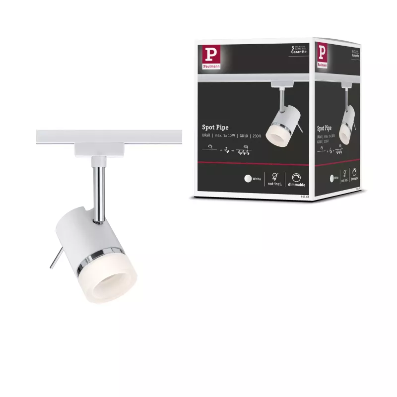 URail Spot on rail Pipe Individual spot GU10 max. 10W dimmable 230V PAULMANN 22 - Cimaise Tableau 