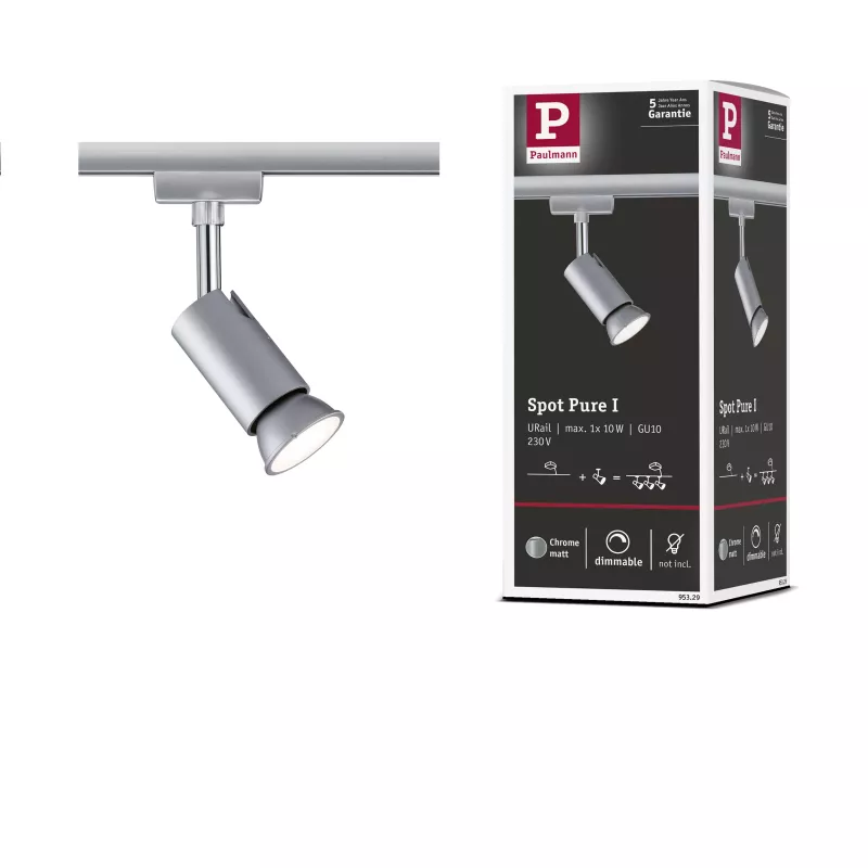 Foco para riel URail Pure I Foco individual GU10 máx. 10W regulable 230V