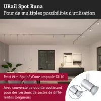 URail Schienenstrahler Runa Einzelstrahler GU10 max. 10W dimmbar 230V - système d'accrochage et décoration - détail 6