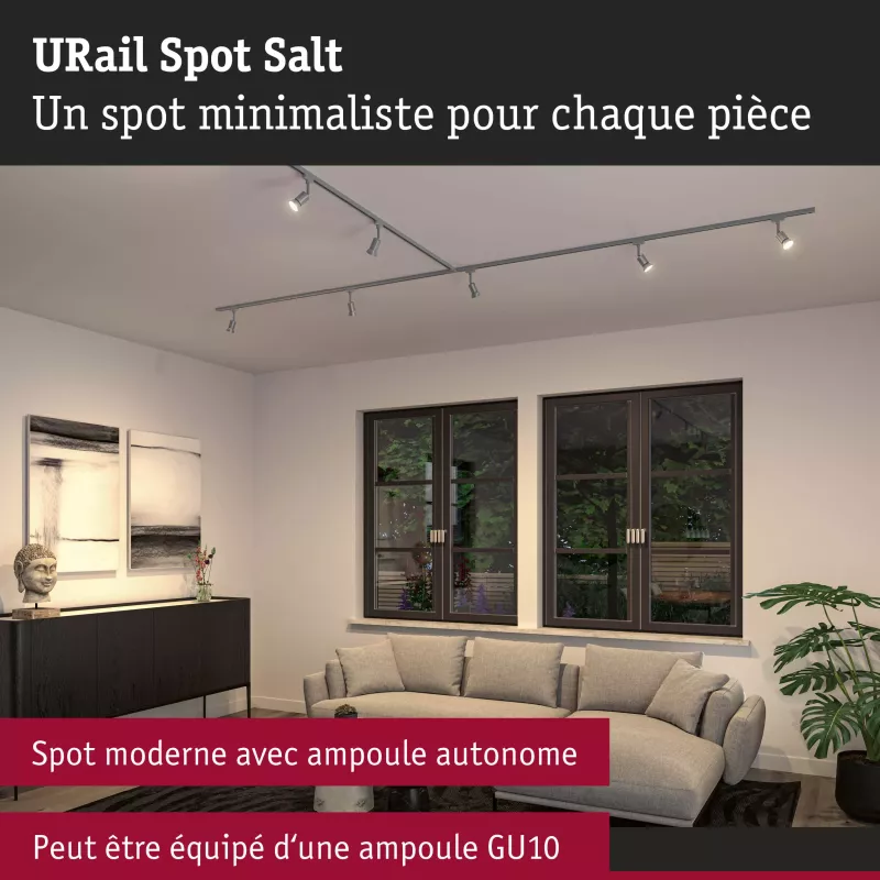 URail Track spotlight Salt Spot individual GU10 max. 10W dimmable 230V PAULMANN 39 - Cimaise Tableau 