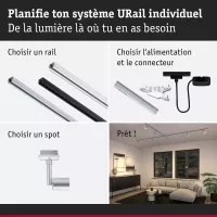 Foco para riel URail Salt Spot individual GU10 máx. 10W regulable 230V - système d'accrochage et décoration - détail 8