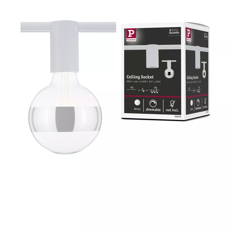 URail Spot sur rail Socket Spot individuel E27 max. 20W gradable 230V PAULMANN 46 - Cimaise Tableau 
