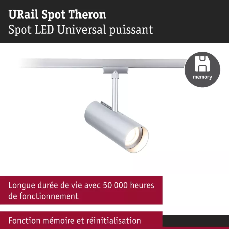 URail Spot sur rail Theron Spot individuel 1020lm 11W 3000K gradable 230V PAULMANN 38 - Cimaise Tableau 