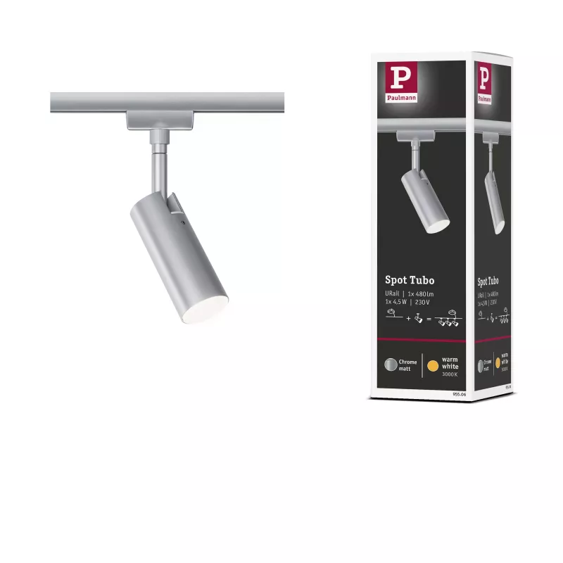URail Spot sur rail Tubo Spot individuel 250lm 4,5W 3000K 230V PAULMANN 29 - Cimaise Tableau 