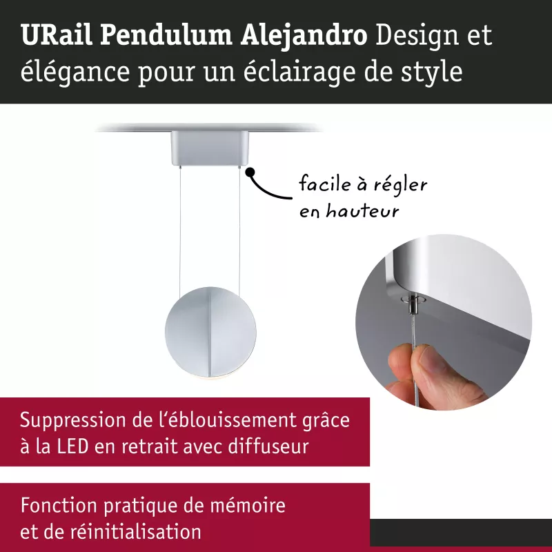 URail Pendelleuchte Alejandro, 3-stufig dimmbar, 800 lm, 10 W, 3000 K, 230 V PAULMANN 35 - Cimaise Tableau 