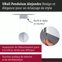 URail Suspension 3-Step-Dim Alejandro 800lm 10W 3000K dimmable 230V - système d'accrochage et décoration - détail 5
