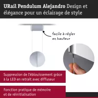 Lámpara de suspensión URail con atenuación en 3 pasos, Alejandro, 800 lm, 10 W, 4000 K, regulable, 230 V - système d'accrochage et décoration - détail 5
