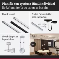 URail Suspension 3-Step-Dim Alejandro 800lm 10W 4000K gradable 230V - système d'accrochage et décoration - détail 6