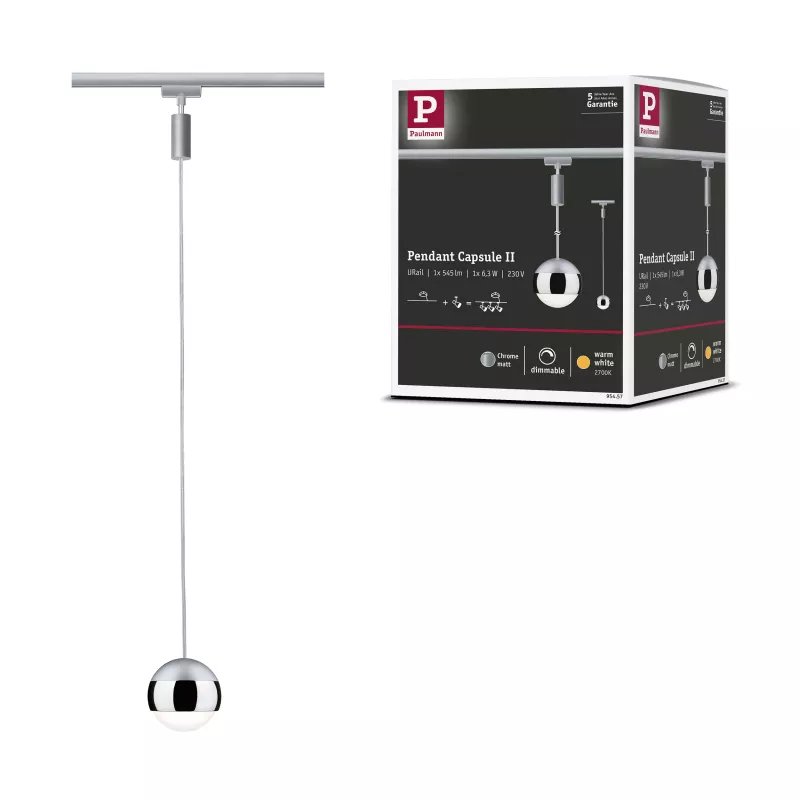URail Suspensión Cápsula II 439lm 6.3W 2700K regulable 230V PAULMANN 27 - Cimaise Tableau 