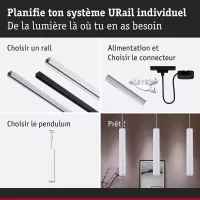 URail Pendant Lamp Catalejo GU10 max. 10W dimmable 230V - système d'accrochage et décoration - détail 6