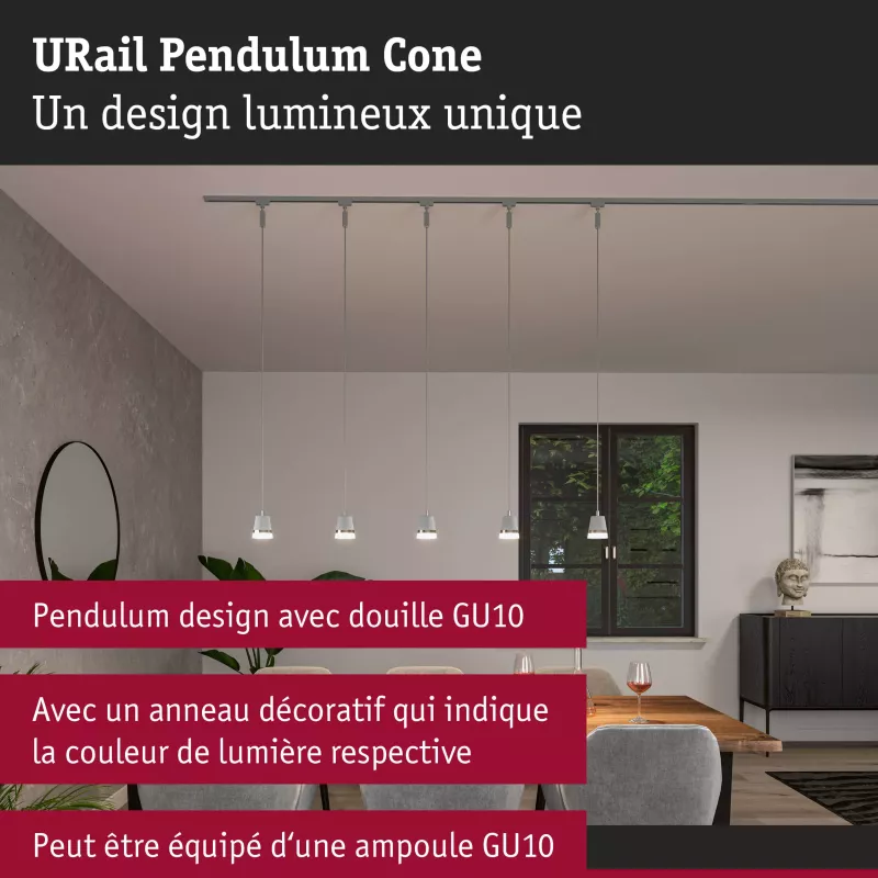URail Aufhängungskonus GU10 max. 10W dimmbar 230V PAULMANN 31 - Cimaise Tableau 