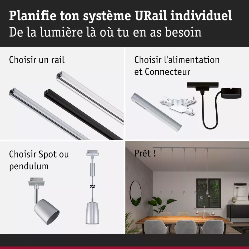 URail Suspension Cover GU10 max. 10W dimmable 230V PAULMANN 37 - Cimaise Tableau 