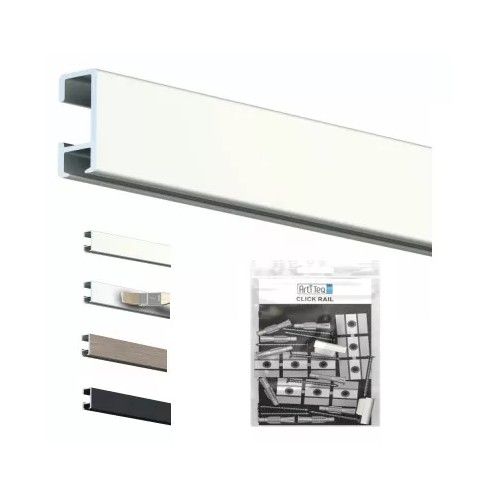 Cimaise click rail + clips de fixation + vis & chevilles - cimaises tableaux artiteq ARTI TEQ 8 - Cimaise Tableau