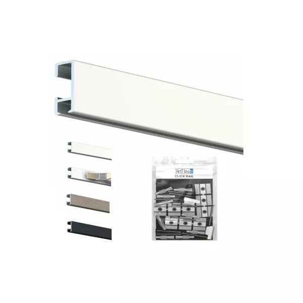 Cimaise click rail + clips de fixation + vis & chevilles - cimaises tableaux artiteq ARTI TEQ 8 - Cimaise Tableau