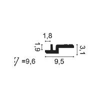 C394 ORAC Corniche Purotouch L200 x H9,5 x L3,1 cm ORAC DECOR 2 - Cimaise Tableau 