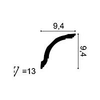 CX127F ORAC Cornice flessibile Durofoam L200 x H9,4 x L9,4 cm ORAC DECOR 2 - Cimasa Quadro
