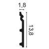 SX118 ORAC Plinth Duropolymer L200 x H13.8 x L1,8 cm ORAC DECOR 2 - Cimaise Tableau 