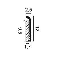 SX185 ORAC Battiscopa Duropolymer L200 x H12 x L2,5 cm ORAC DECOR 1 - Cornice per quadri
