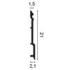 SX191 ORAC Duropolymer Plinth L200 x H21 x L2.1 cm ORAC DECOR 2 - Cimaise Tableau 