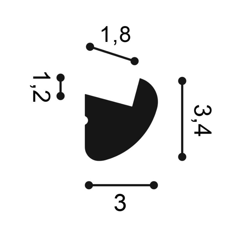 CX188 Illuminazione indiretta Durofoam L200 x H3,4 x L3 cm ORAC DECOR 3 - Cornice da Tavolo