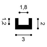 CX190 ORAC Perfil multifuncional Durofoam L200 x H2 x L3 cm ORAC DECOR 3 - Cimaise Tableau 