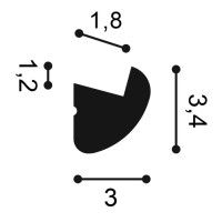 CX188F ORAC Cornice flexible Durofoam L200 x H3,4 x L3 cm ORAC DECOR 3 - Cimaise Tableau 