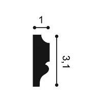 PX116 ORAC Cimaise Duropolymer L200 x H3,1 x L1 cm ORAC DECOR 3 - Cimaise Tableau 