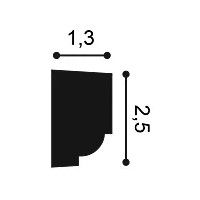 P9050 Cornice Durofoam L200 x H2,5 x L1,3 cm ORAC DECOR 3 - Cornice per Quadri