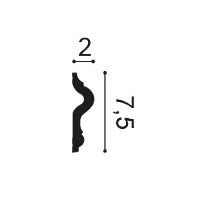 PX202 ORAC Cornice Duropolymer L200 x H2 x L7,5 cm ORAC DECOR 3 - Cimaise Tableau 