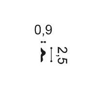 PX201 ORAC Listello Duropolymer L200 x H0,9 x L2,5 cm ORAC DECOR 3 - Cimaise Tableau 