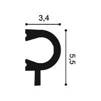 PX169 ORAC Cornice in Duropolymer L200 x H5,5 x L3,4 cm ORAC DECOR 3 - Cimaise Tableau 