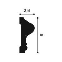 P8020F ORAC Cimaise flexible Durofoam L200 x H6 x L2,6 cm ORAC DECOR 3 - Cimaise Tableau