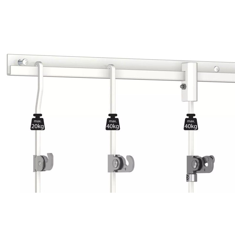 Selbstsichernder Haken für 4 x 4 Stangen (20 kg) – Bildschienenbefestigung für Artiteq-Tafel ARTI TEQ 2 - Cimaise Tableau 