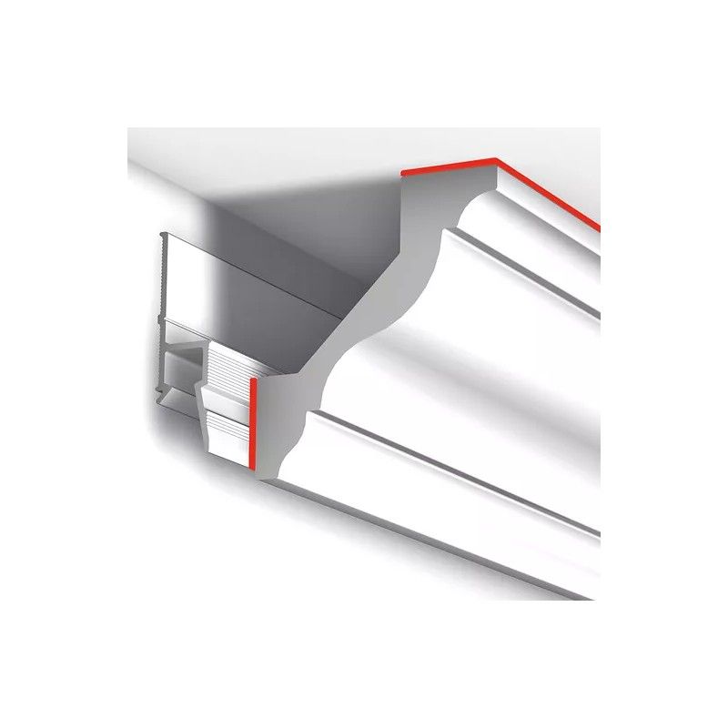 Cimaise Deco rail 200 cm Bianco - supporto per cornice per quadri Artiteq ARTITEQ 5 - Cimaise Tableau