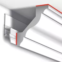 Deco rail 200 cm primary white - rail fixing for artiteq painting ARTI TEQ 5 - Cimaise Tableau 