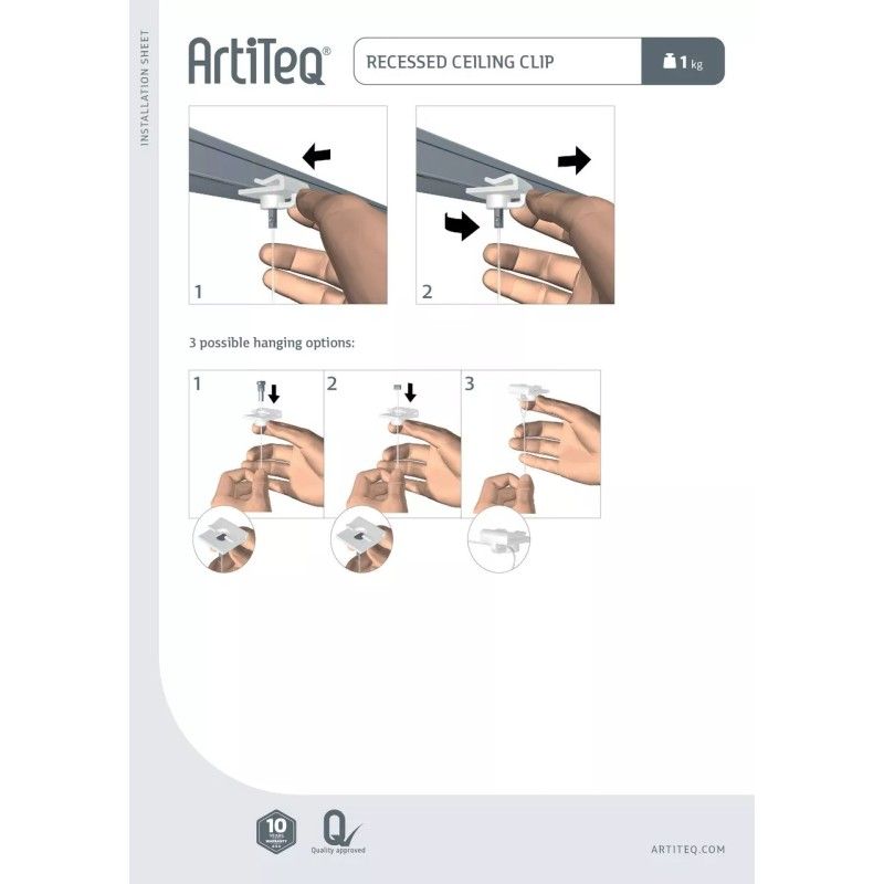 SOPORTE PARA FALSO TECHO DE PLÁSTICO BLANCO ARTITEQ ARTI TEQ 5 - Cimaise Tableau 