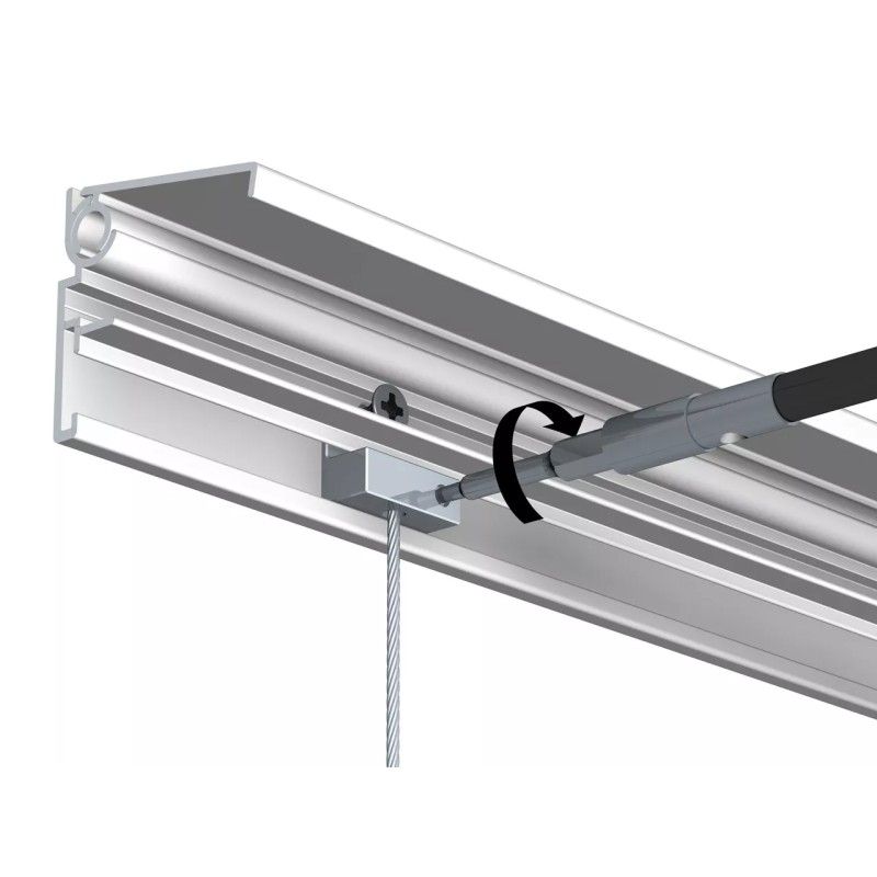 Riel para cuadros de doble pared hasta 80 kg , riel y deslizador, 200 cm TRACK & SLIDE 16 - Cimaise Tableau 