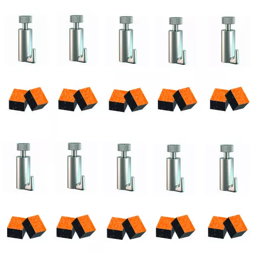 Pacco da 10 ganci autobloccanti da 15 kg per fili e barre da 2 mm. Cimaise Tableau 1 - Cimaise Tableau 