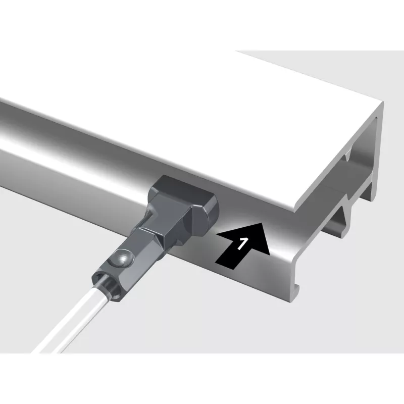 Perlon Twister-Drähte - 2 mm (EINFÜHRUNG VON UNTEN) - Bilderaufhängungsschienen artiteq ARTI TEQ 12 - Cimaise Tableau 