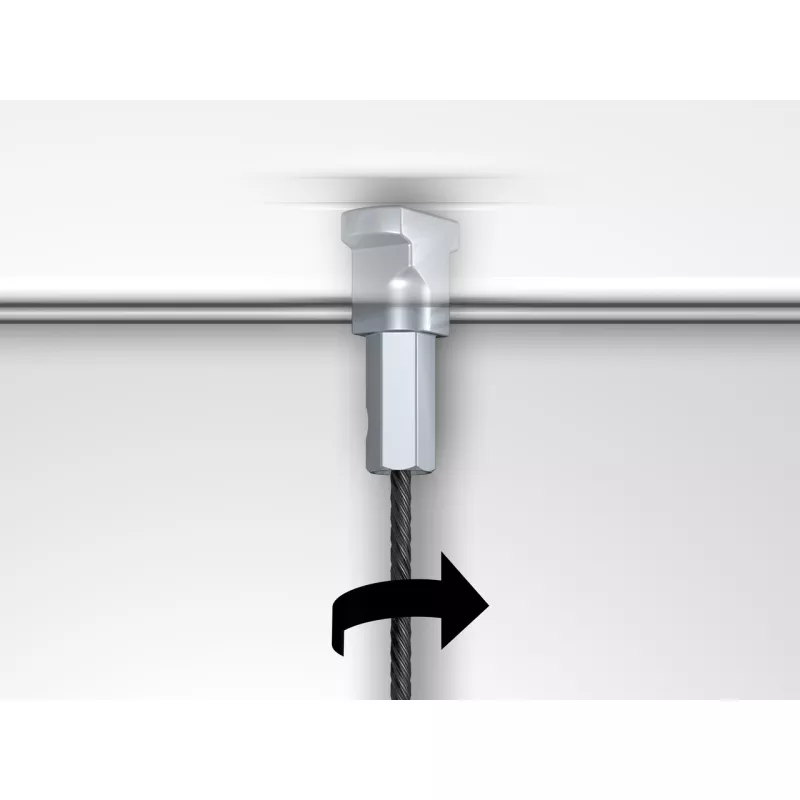 Perlon Twister-Drähte - 2 mm (EINFÜHRUNG VON UNTEN) - Bilderaufhängungsschienen artiteq ARTI TEQ 26 - Cimaise Tableau 